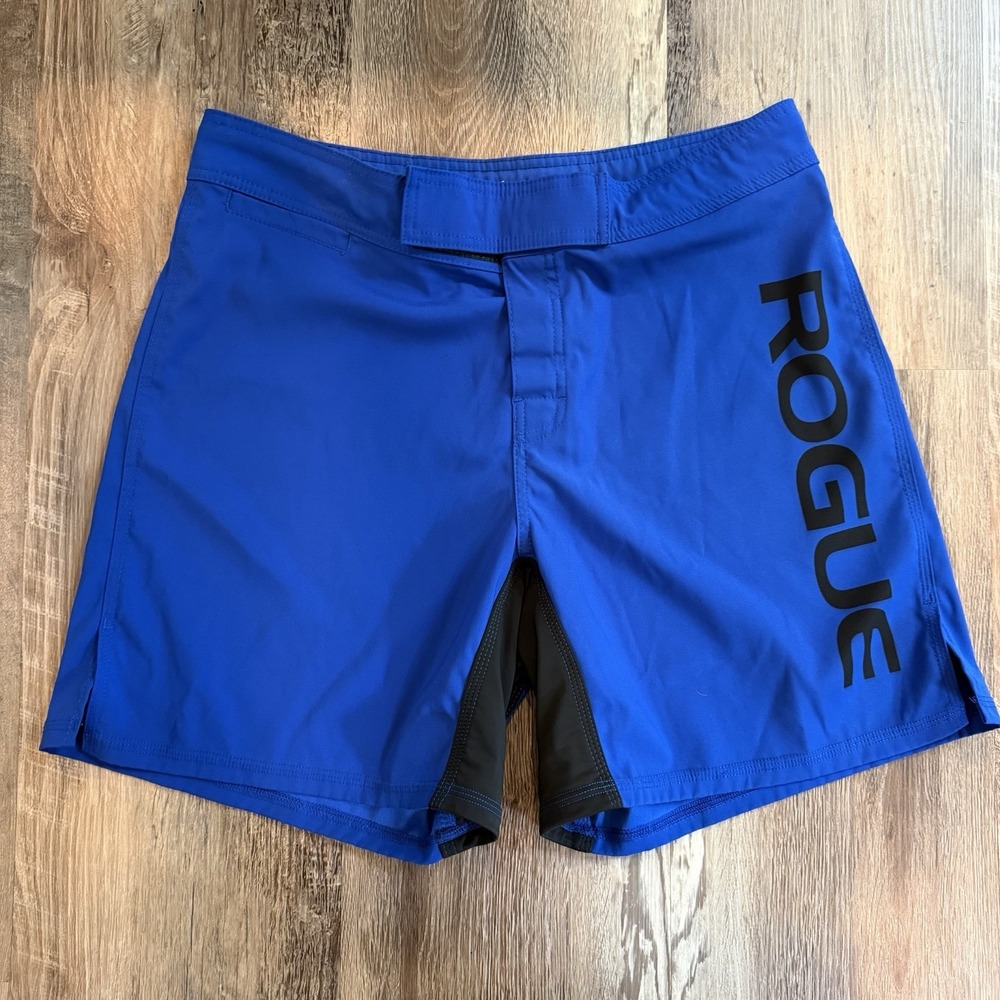 Rogue Fitness Fight 2.0 USA Made 34 W Tactical Workout Swim Shorts Blue CrossFit